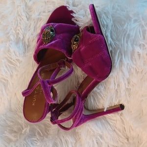 NEW Kurt Geiger Kensinton London Eagle Purple Quilted Stylish High Heels